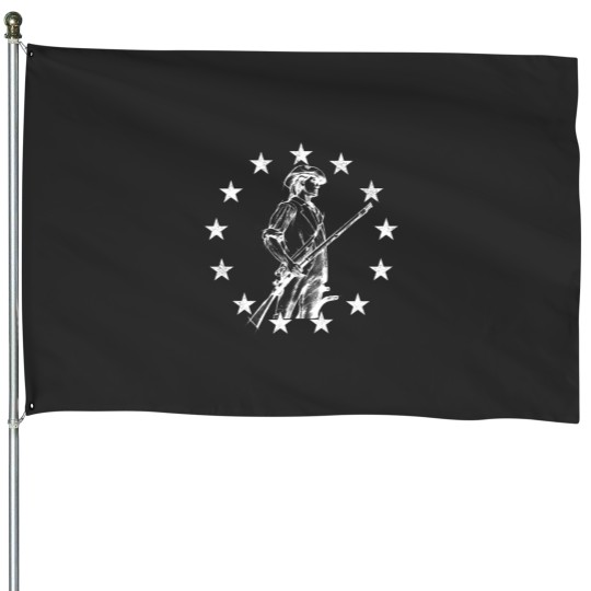 Discover Concord Minuteman Drawing White 2352 House Flags