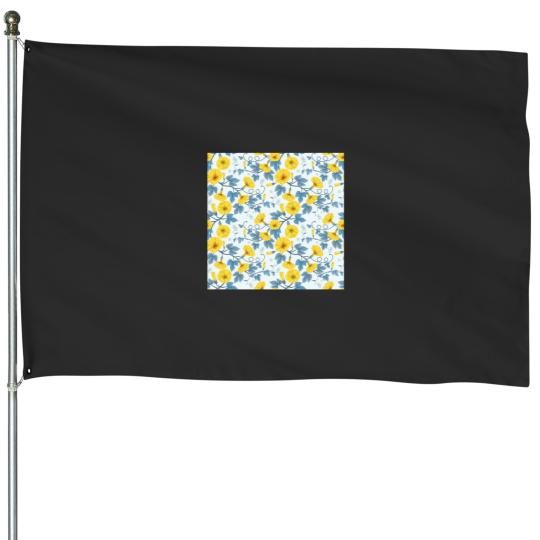 Discover Yellow cosmos flowers Classic House Flags