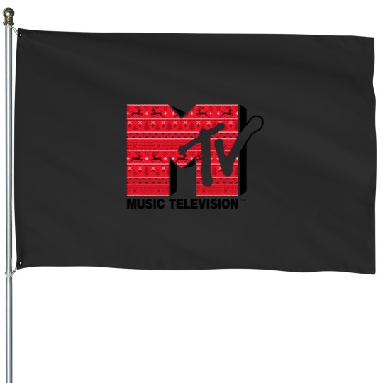 Discover Mademark x MTVs The  MTVs Logo in Ugly Christmas Style House Flags