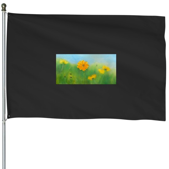 Discover Yellow Cosmos Classic House Flags