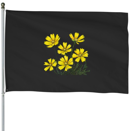 Discover Golden Cosmos Bloom Classic House Flags