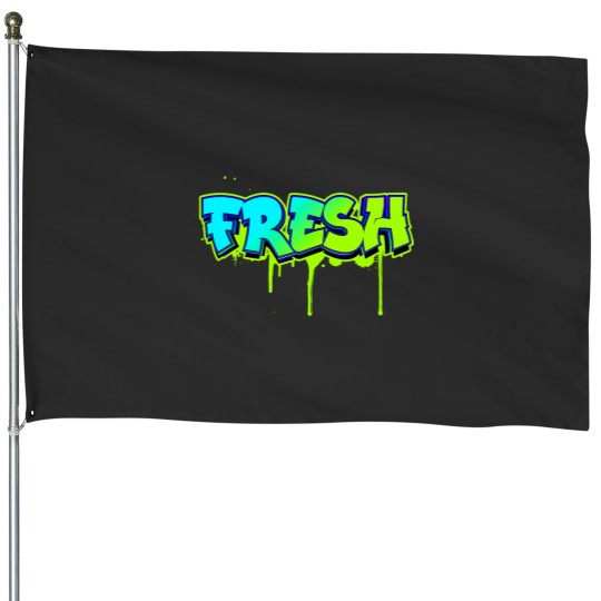 Discover Fresh Old school graffiti style Funny graffiti graphic House Flags
