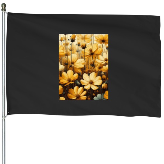 Discover Vibrant Yellow Cosmos Flowers Add a Splash of Sunshine to Your Space Classic House Flags