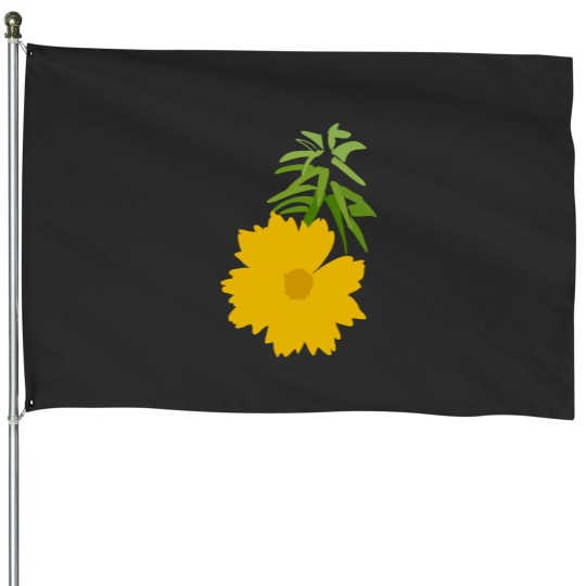 Discover Wild Yellow Flower Snagged by the Roadsids Classic House Flags