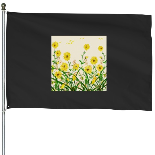 Discover Yellow Wildflowers Classic House Flags