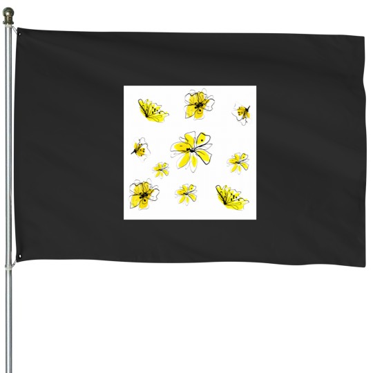 Discover YELLOW FLOWERS Classic House Flags