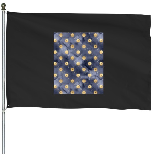 Discover Cosmic golden disc Graphic Classic House Flags
