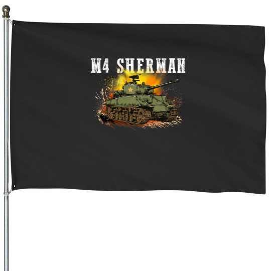 Discover M4 Sherman the WW2 Tank a WWII armys Tank for Military Boys House Flags