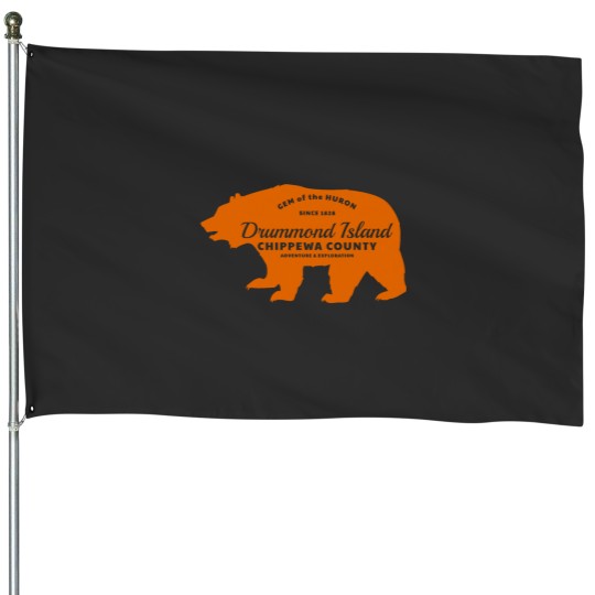 Discover Drummond Island Bear T House Flags