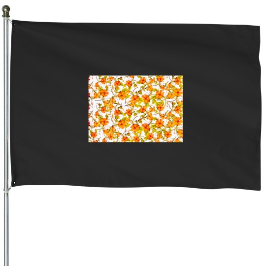 Discover Yellow Flowers Premium Scoop House Flags