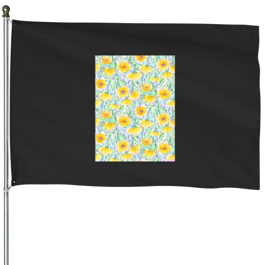 Discover Midsummer sunflowers Long House Flags