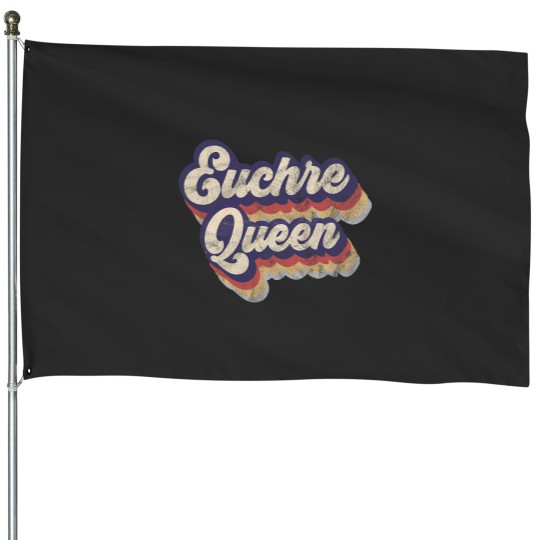Discover Euchre Queen House Flag for Card Game Aficionados