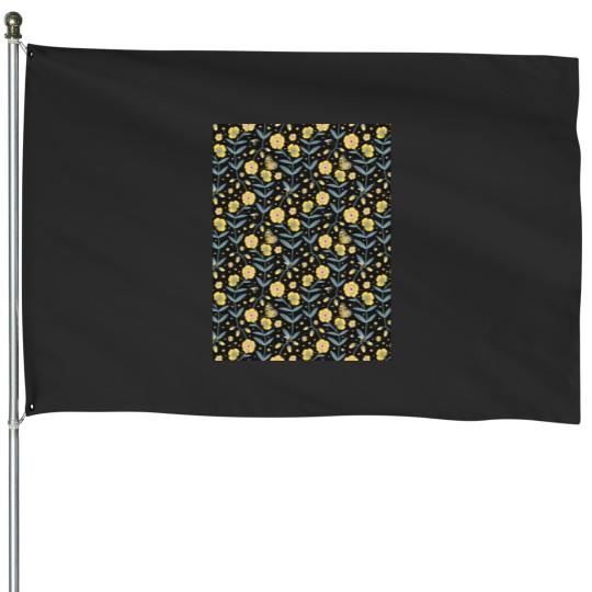 Discover Yellow flowers Graphic House Flags