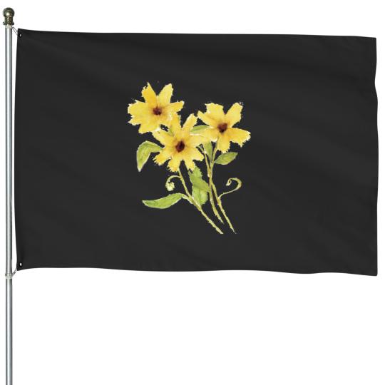 Discover Yellow Flowers Classic House Flags