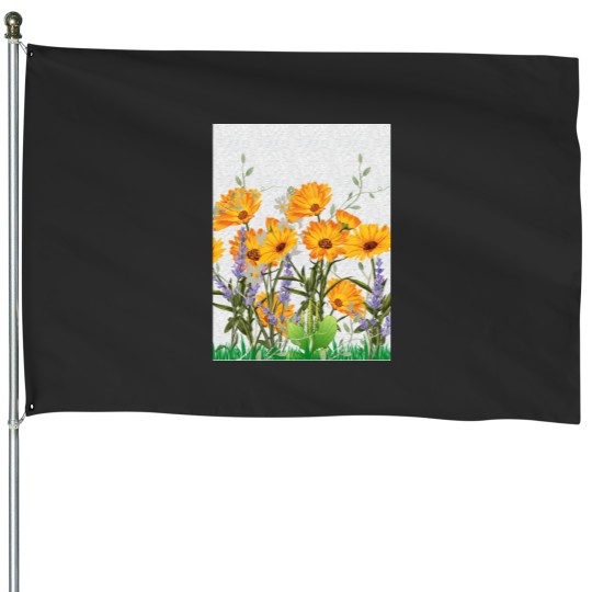 Discover Garden full of flowers Tri-blend House Flags
