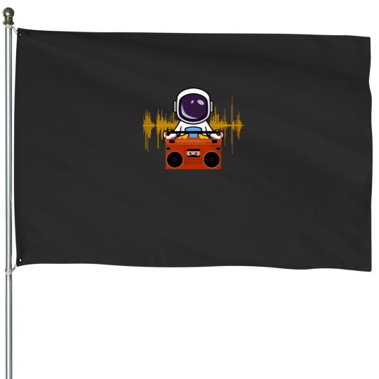 Discover Cosmic Sound - Astronaut Essential House Flags