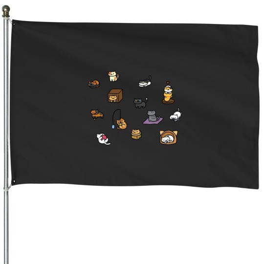 Discover Neko Paw Prints Classic House Flags