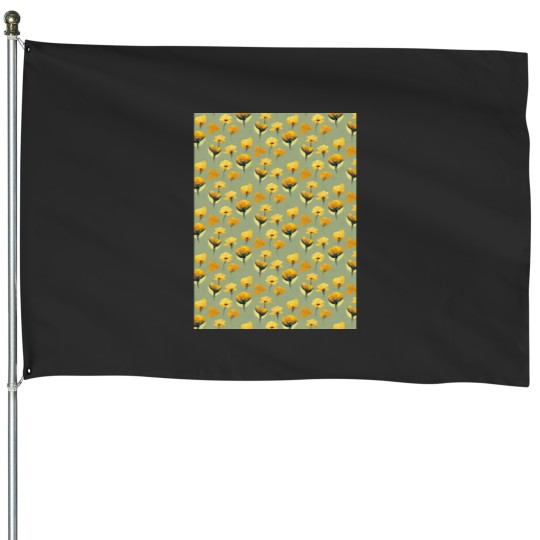 Discover Yellow Cosmos Flowers Graphic House Flags