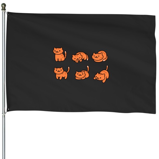 Discover Neko Atsume Orange Tabby Classic House Flags
