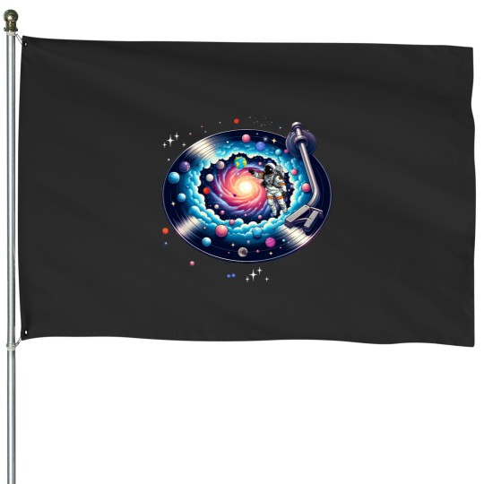 Discover Cosmic Sound, galaxy in a vinyl record Classic House Flags