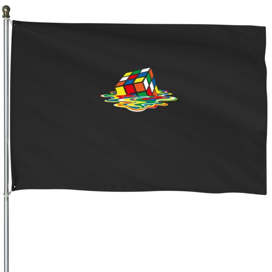 Discover Creative Melting Rubiks Cube Artwork Melting Rubiks Essentialss House Flags