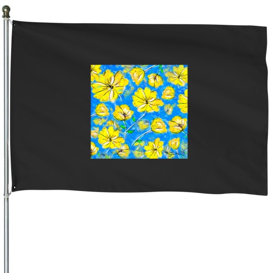 Discover Yellow Flowers by Jan Marvin Essential House Flags