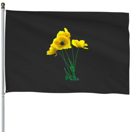 Discover Yellow Californias Poppy Artistic Design Vector Classic House Flags