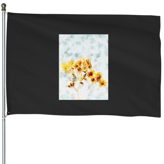 Discover Yellow Flowers Watercolor Long House Flags