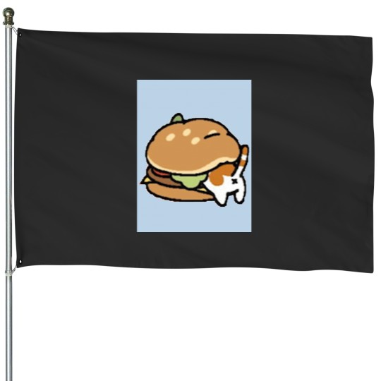Discover Neko Atsume Cheese Burger Classic House Flags