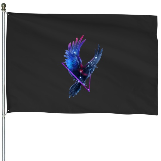 Discover Cosmic Sound Crow bird Essential House Flags