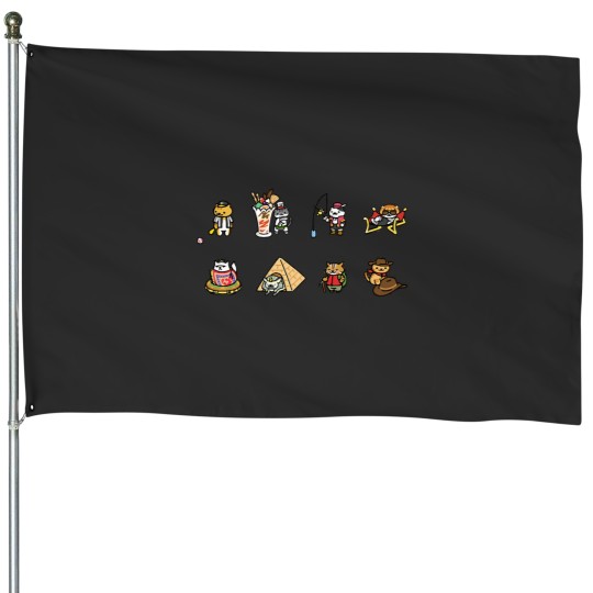 Discover Neko Atsume Classic House Flags