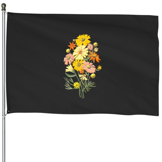 Discover happy wildflowers on navy art by jen montgomery jen montgomery transparentt Classic House Flags