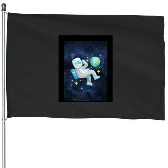 Discover Astronaut Cosmic Sound And Astronaut SPACE PLANET Galaxy universe MUSIC COOL TRENDY DESIGNS House Flags