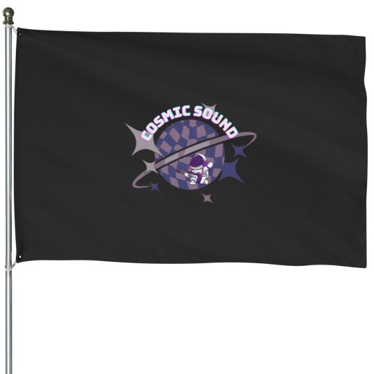 Discover COSMIC SOUND ASTRONAUT RETRO CLASSIC House Flags