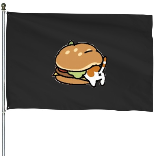 Discover Neko Atsume Cheese Burger Classic House Flags