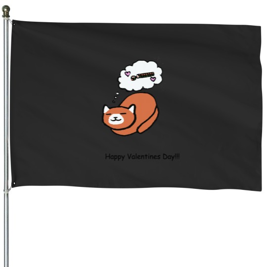 Discover Valentines Day Edition -- Sushi Lovin Ginger Neko Atsume Classic House Flags