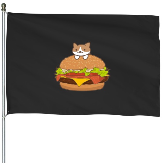 Discover Neko Burger Classic House Flags