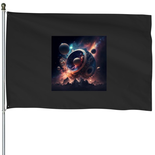 Discover cosmic sound Classic House Flags