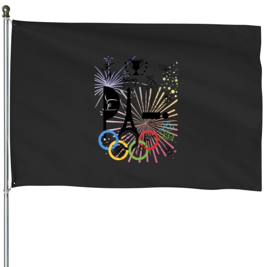 Discover Olympics Games Paris fantasy fun Classic House Flags