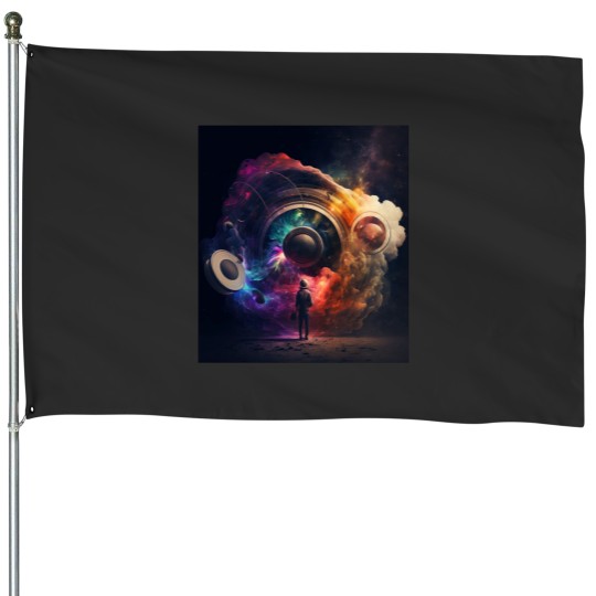 Discover cosmic sound Classic House Flags