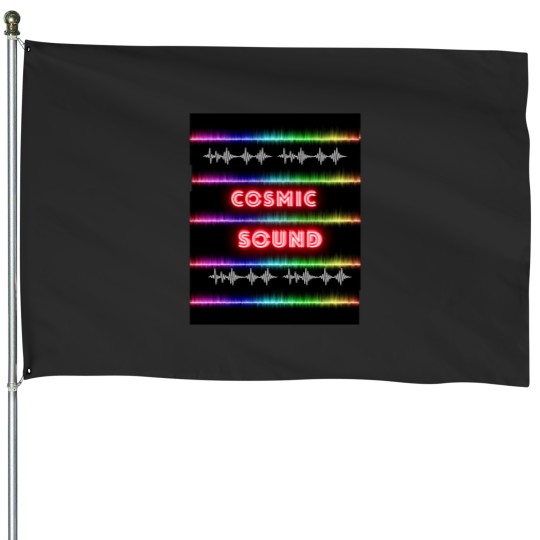 Discover Cosmic Sound Art design Essential House Flags