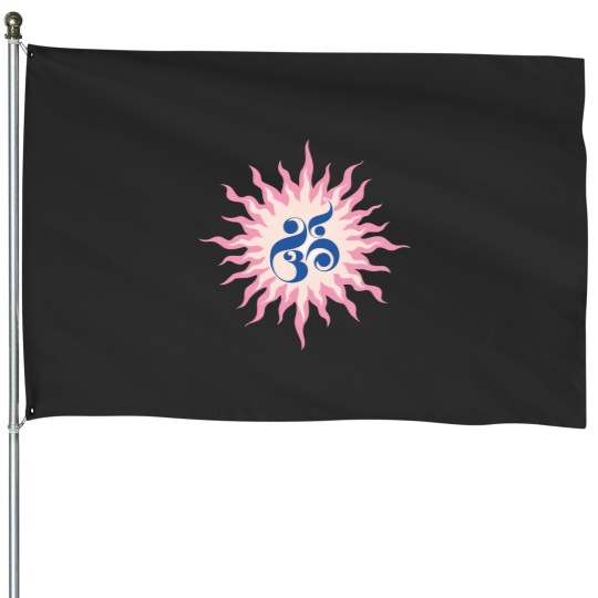 Discover AUM, Ohm, Om Symbol Art Prints for Focus, Inner Peace, Meditation, Yoga & Fitness Classic House Flags