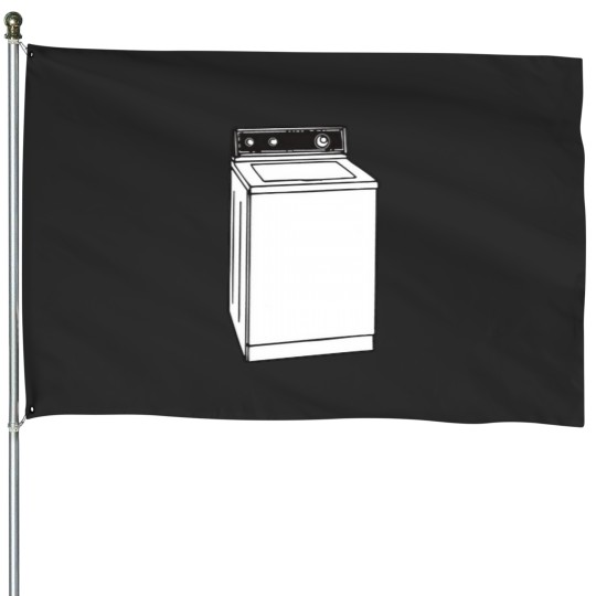 Discover White Machine House Flags