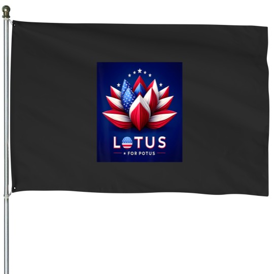 Discover lotus for potus kamala for president 2024 House Flags