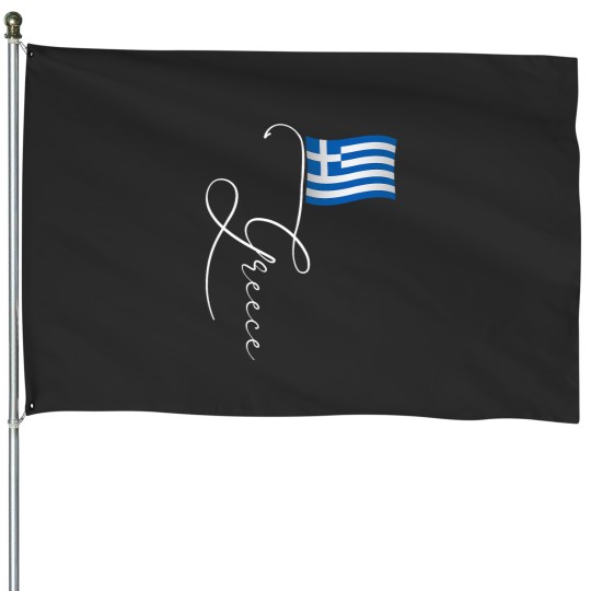 Discover Greece Signature Flag Pole Elegant Patriotic Greek Flag House Flags