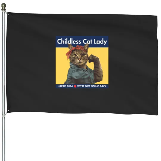 Discover Harris 2024 House Flags | Childless Cat Lady | Kamala Harris House Flags