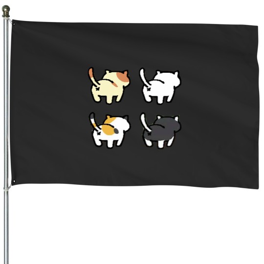 Discover Neko Atsume - Butts Classic House Flags