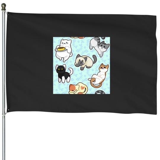 Discover Neko Atsume Pattern 2 Classic House Flags