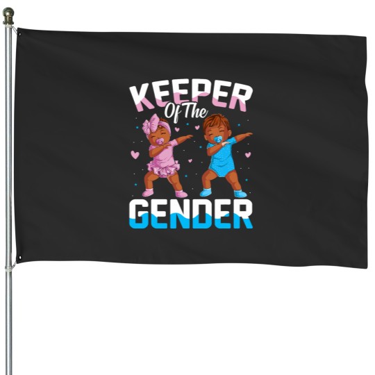 Discover Keeper of the Gender Baby Party Gender Reveal Announcement House Flags