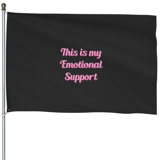 Discover This is my Emotional Support Kindle Pink House Flags